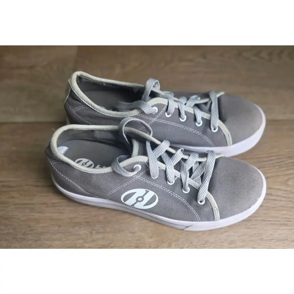 Heelys Pro 2.0 Canvas Skate Shoes Men's Size 7 Gray White HES10455 With Wheels